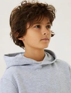 M&S Collection Jumpers Unisex Cotton Rich Hooded Sweatshirt (6-16 Yrs) -SCHOOL UNIFORM Sales SD 04 T87 4112B UT X EC 0