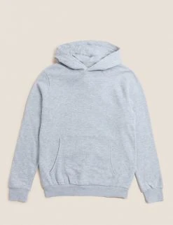 M&S Collection Jumpers Unisex Cotton Rich Hooded Sweatshirt (6-16 Yrs) -SCHOOL UNIFORM Sales SD 04 T87 4112B UT X EC 90