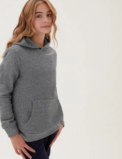 M&S Collection Jumpers Unisex Cotton Rich Hooded Sweatshirt (6-16 Yrs) -SCHOOL UNIFORM Sales SD 04 T87 4112B VP X EC 1