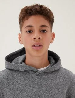 M&S Collection Jumpers Unisex Cotton Rich Hooded Sweatshirt (6-16 Yrs) -SCHOOL UNIFORM Sales SD 04 T87 4112B VP X EC 2