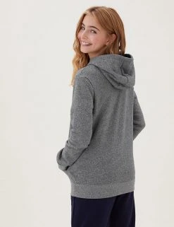 M&S Collection Jumpers Unisex Cotton Rich Hooded Sweatshirt (6-16 Yrs) -SCHOOL UNIFORM Sales SD 04 T87 4112B VP X EC 3