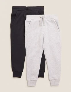 M&S Collection 2pk Cotton Rich Joggers (2-7 Yrs)