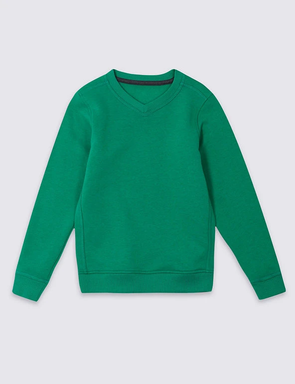 M&S Collection Jumpers Unisex V Neck Sweatshirt (2-16 Yrs) 6 M&S Collection Jumpers Unisex V Neck Sweatshirt (2-16 Yrs) - Image 4