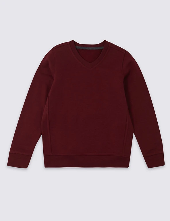 M&S Collection Jumpers Unisex V Neck Sweatshirt (2-16 Yrs) 4 M&S Collection Jumpers Unisex V Neck Sweatshirt (2-16 Yrs) - Image 2