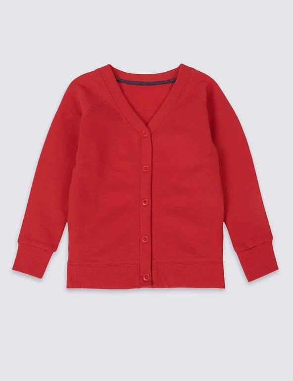 M&S Collection Cardigans Cotton Sweat School Cardigan With StayNEW™ (2-16 Yrs) 7 M&S Collection Cardigans Cotton Sweat School Cardigan With StayNEW™ (2-16 Yrs) - Image 5