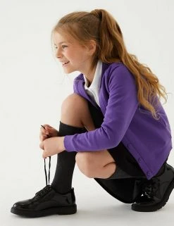M&S Collection Cardigans Girls' Cotton Regular Fit School Cardigan (2-16 Yrs) -SCHOOL UNIFORM Sales SD 04 T93 2279 D0 X EC 0