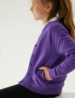 M&S Collection Cardigans Girls' Cotton Regular Fit School Cardigan (2-16 Yrs) -SCHOOL UNIFORM Sales SD 04 T93 2279 D0 X EC 1