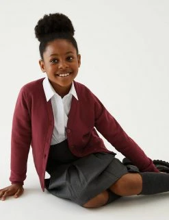 M&S Collection Cardigans Girls' Cotton Regular Fit School Cardigan (2-16 Yrs) -SCHOOL UNIFORM Sales SD 04 T93 2279 XM X EC 0