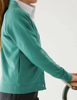 M&S Collection Cardigans Girls' Cotton Regular Fit School Cardigan (2-16 Yrs) -SCHOOL UNIFORM Sales SD 04 T93 2279 XS X EC 1