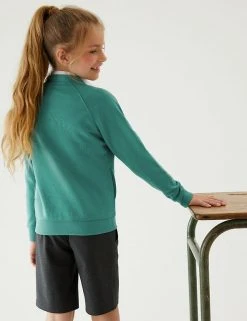 M&S Collection Cardigans Girls' Cotton Regular Fit School Cardigan (2-16 Yrs) -SCHOOL UNIFORM Sales SD 04 T93 2279 XS X EC 2