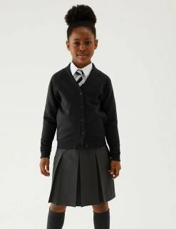 M&S Collection Cardigans Girls' Cotton Regular Fit School Cardigan (2-16 Yrs) -SCHOOL UNIFORM Sales SD 04 T93 2279 Y0 X EC 0