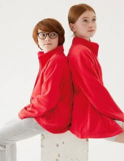M&S Collection Jumpers Unisex Zip Fleece (2-16 Yrs)