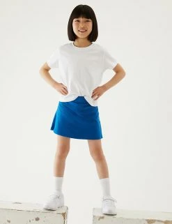 M&S Collection Shorts Girls' Cotton With Stretch Sports Skorts (2-16 Yrs) -SCHOOL UNIFORM Sales SD 04 T93 5252 RA X EC 0