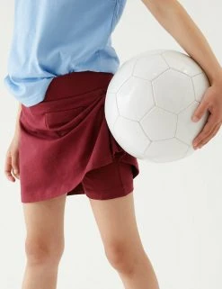 M&S Collection Shorts Girls' Cotton With Stretch Sports Skorts (2-16 Yrs) -SCHOOL UNIFORM Sales SD 04 T93 5252 XM X EC 3