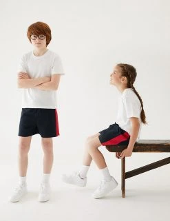 M&S Collection Unisex Pure Cotton Sports Shorts (2-16 Yrs) 46 M&S Collection Unisex Pure Cotton Sports Shorts (2-16 Yrs) -SCHOOL UNIFORM Sales SD 04 T93 5254 B4 X EC 0