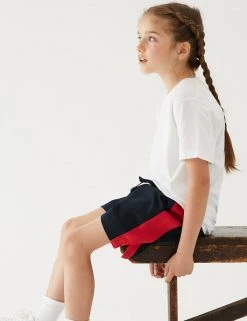 M&S Collection Unisex Pure Cotton Sports Shorts (2-16 Yrs) 48 M&S Collection Unisex Pure Cotton Sports Shorts (2-16 Yrs) -SCHOOL UNIFORM Sales SD 04 T93 5254 B4 X EC 1