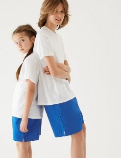 M&S Collection Unisex Pure Cotton Sports Shorts (2-16 Yrs) 58 M&S Collection Unisex Pure Cotton Sports Shorts (2-16 Yrs) -SCHOOL UNIFORM Sales SD 04 T93 5254 RA X EC 0