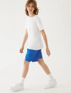 M&S Collection Unisex Pure Cotton Sports Shorts (2-16 Yrs) 60 M&S Collection Unisex Pure Cotton Sports Shorts (2-16 Yrs) -SCHOOL UNIFORM Sales SD 04 T93 5254 RA X EC 1