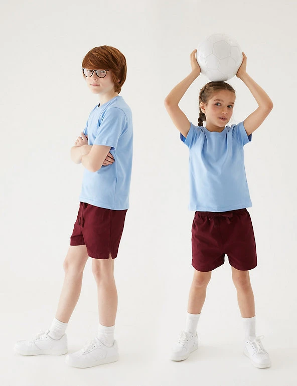 M&S Collection Unisex Pure Cotton Sports Shorts (2-16 Yrs) 3 M&S Collection Unisex Pure Cotton Sports Shorts (2-16 Yrs)