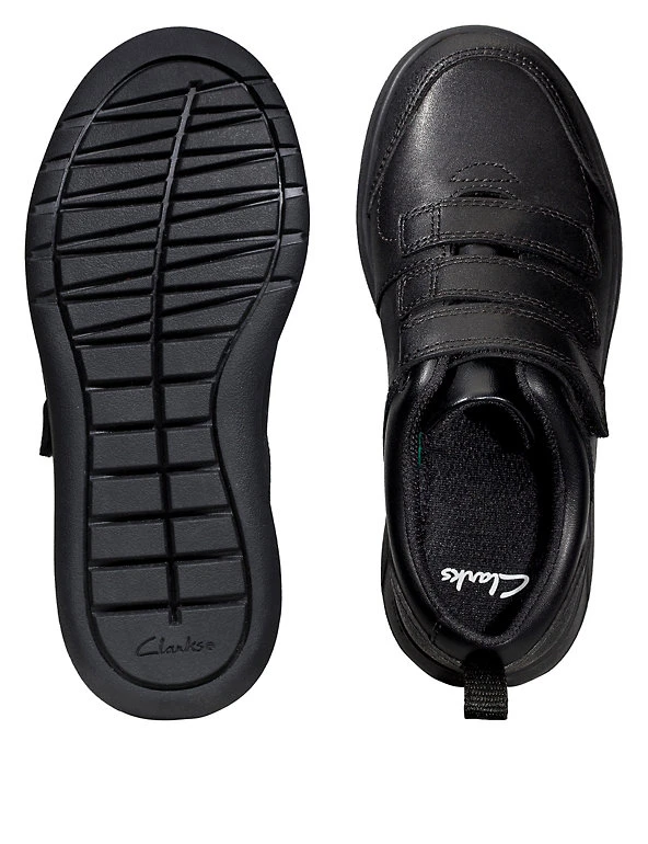 CLARKS Kids' Leather Riptape School Shoes (Youth Size 3-9.5) 4 CLARKS Kids' Leather Riptape School Shoes (Youth Size 3-9.5) - Image 2