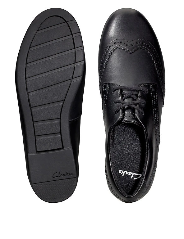 CLARKS Kids' Leather Lace School Shoes (Youth Size 3-9) 4 CLARKS Kids' Leather Lace School Shoes (Youth Size 3-9) - Image 2