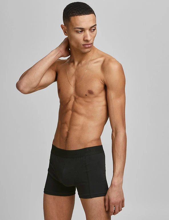 JACK & JONES Underwear 3pk Cotton Rich Trunks 4 JACK & JONES Underwear 3pk Cotton Rich Trunks - Image 3